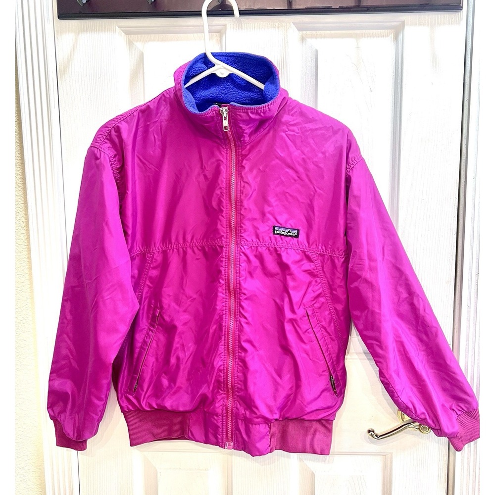 Vintage Patagonia Jacket Women's XS Hot Pink Fleece Lined Zip Up 80s Retro USA